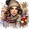 Diamond Painting -DIY Round Drill Xmas Girl(40x40 CM)