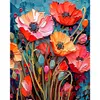 40x50cm coquelicot 5d bricolage full drill rond kit de peinture au diamant pour la d&eacute;coration murale de la maison