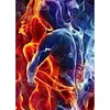 >SALE<DIY Full Round Drill Diamond Painting 5D Flame Couple Poster Kit (A1454)
