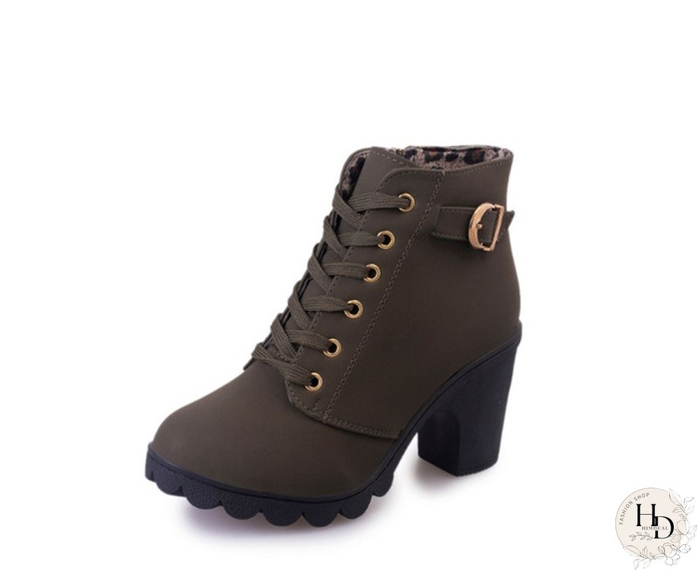 New Ladies Boots Solid Color Fashion Fur Martin Boots Increase Warm and Comfortable Boots