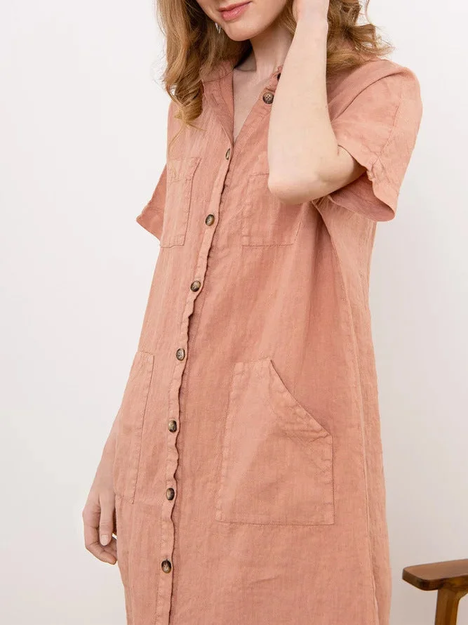 Mid-Length Short Sleeve Dress