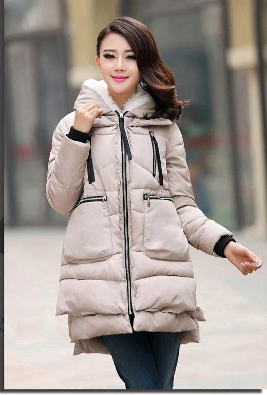 plus size 5XL winter woman coats 2018 Large size Thicken loose female coat women cotton Hooded long coat elegant IOQRCJV T171