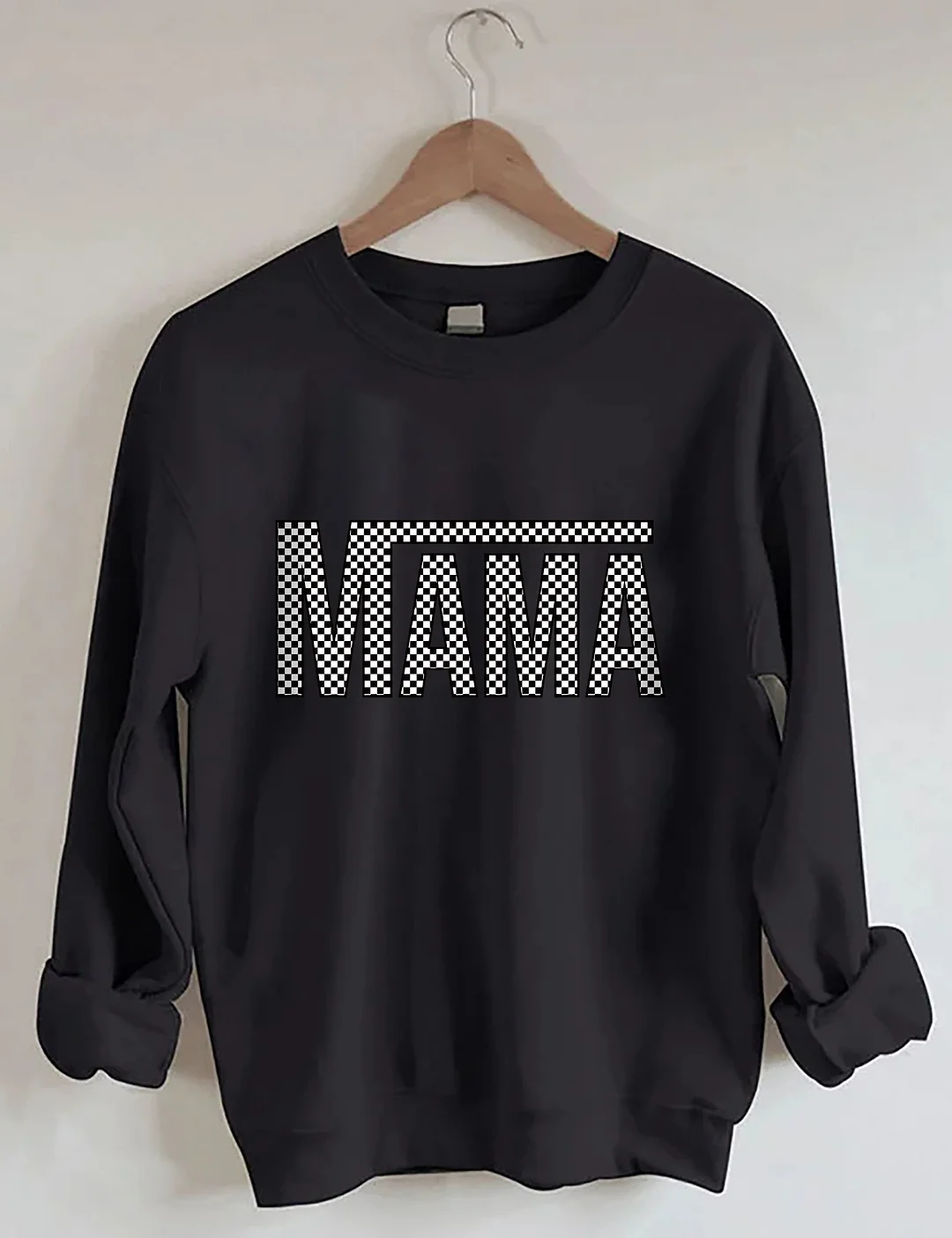 Checkered Retro Mama Sweatshirt 