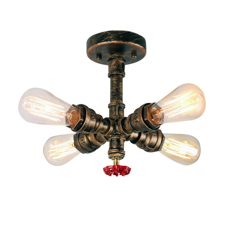 Retro water pipe Ceiling Lamps Loft Industrial Ceiling Lights American Country LED Edison Lamp Home Lighting  Light Fixtures