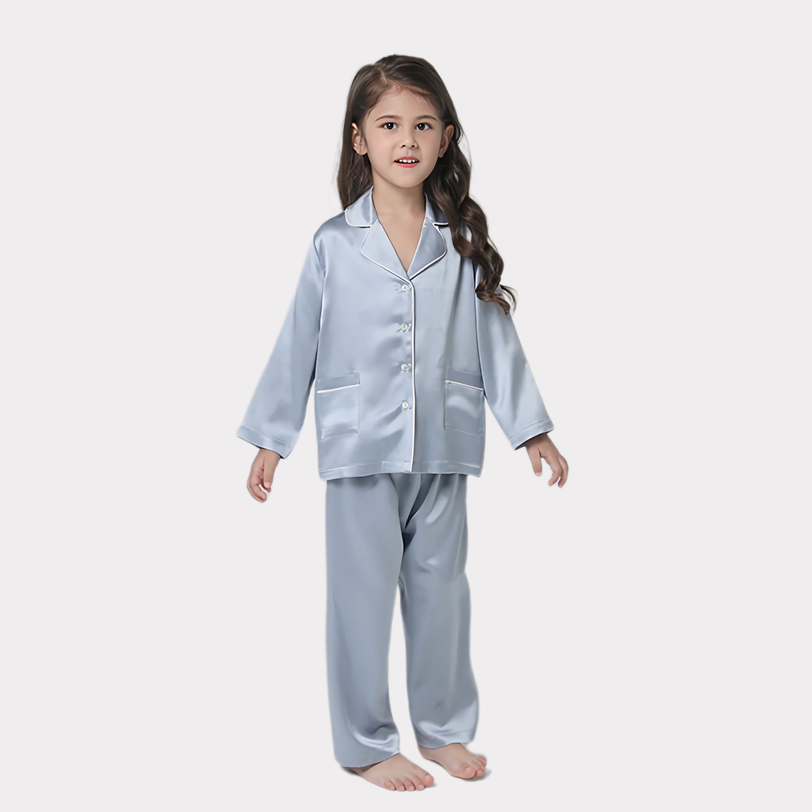 22 Momme Basic Silk Pajamas For Girl REAL SILK LIFE
