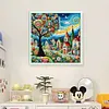 Glass Painting Colorful House-11CT Stamped Cross Stitch 50*50cm/19.69*19.69in tapestrymarket