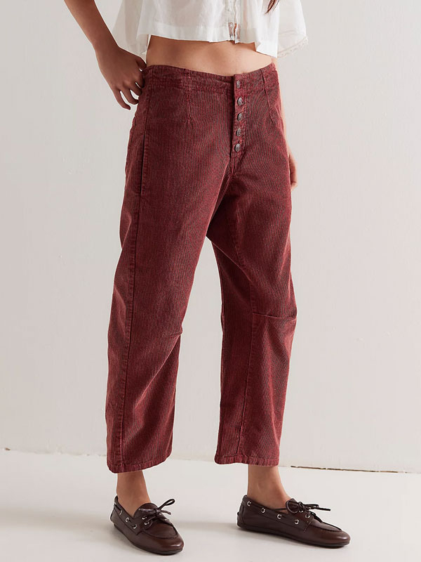 Low-waist Casual Corduroy Women's Pant tjj Shicloths