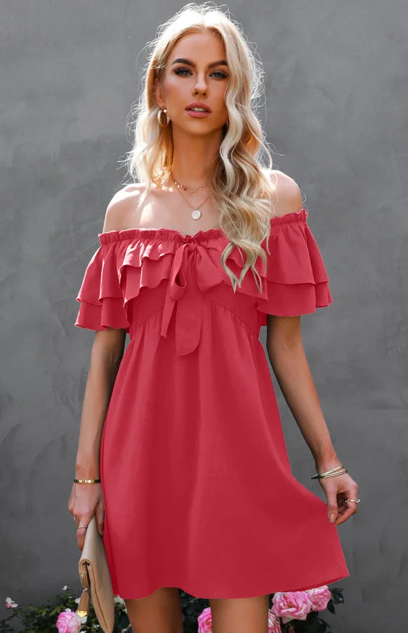 Ladies spring and summer fashion sexy one shoulder dress