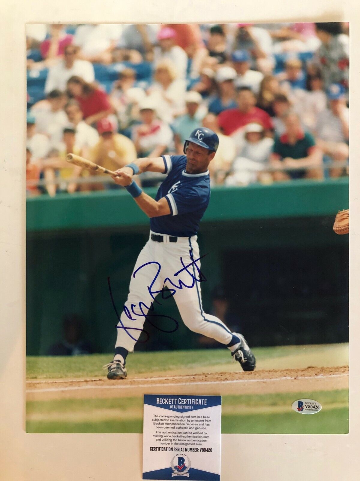 George Brett Kansas City Royals Signed Autographed 11x14 Beckett BAS