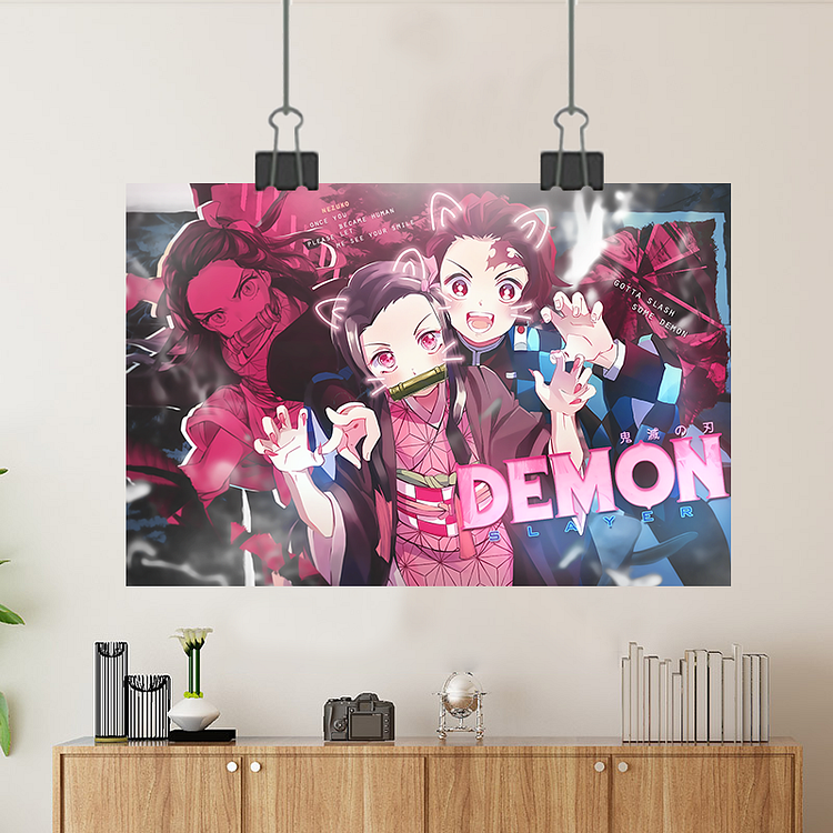 Demon Slayer-Tanjiro Kamado,Nezuko Kamado/Custom Poster/Canvas/Scroll Painting/Magnetic Painting