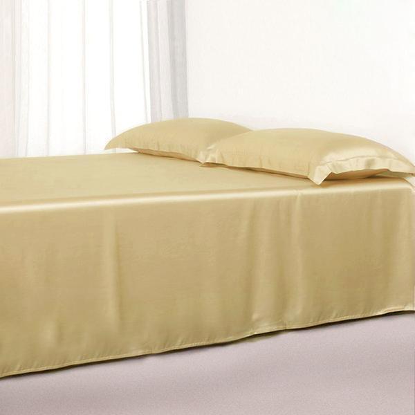 22 Momme Silk Flat Sheets Yellow
