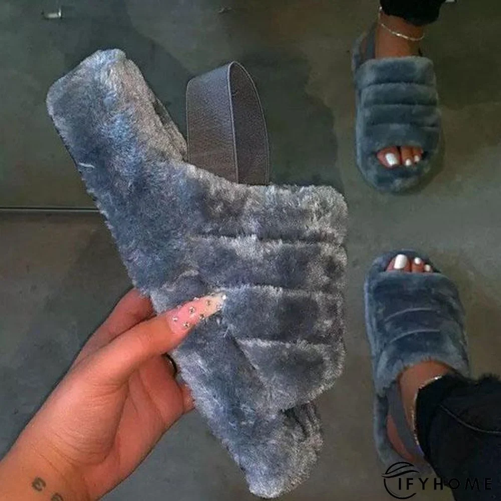 Fur Sling Back Slipper Sandals | IFYHOME