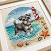 Schnauzer Seaside Puppy-14CT Stamped Cross Stitch 30*30cm tapestrymarket