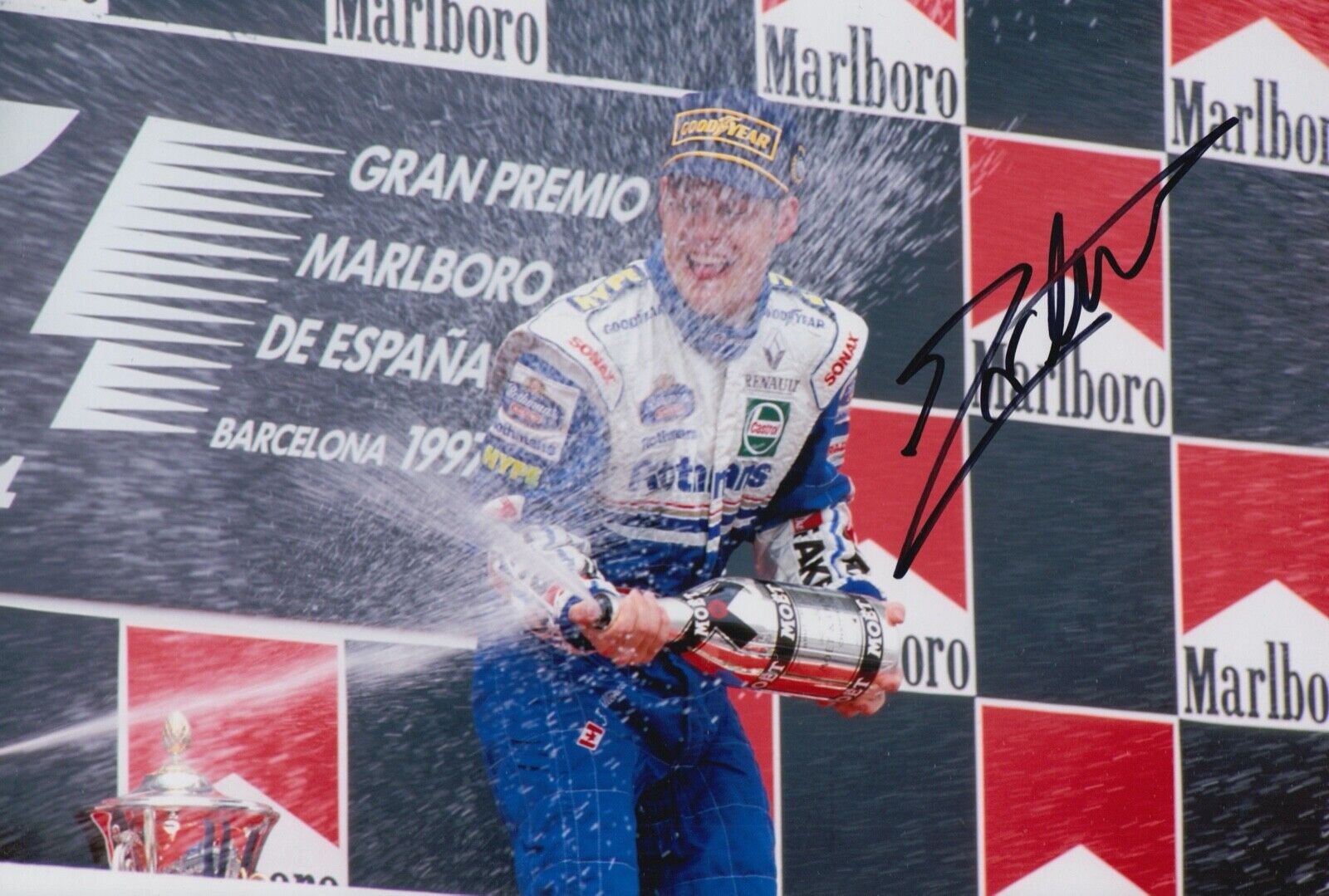 Jacques Villeneuve Hand Signed 12x8 Photo Poster painting F1 Autograph Rothmans Williams