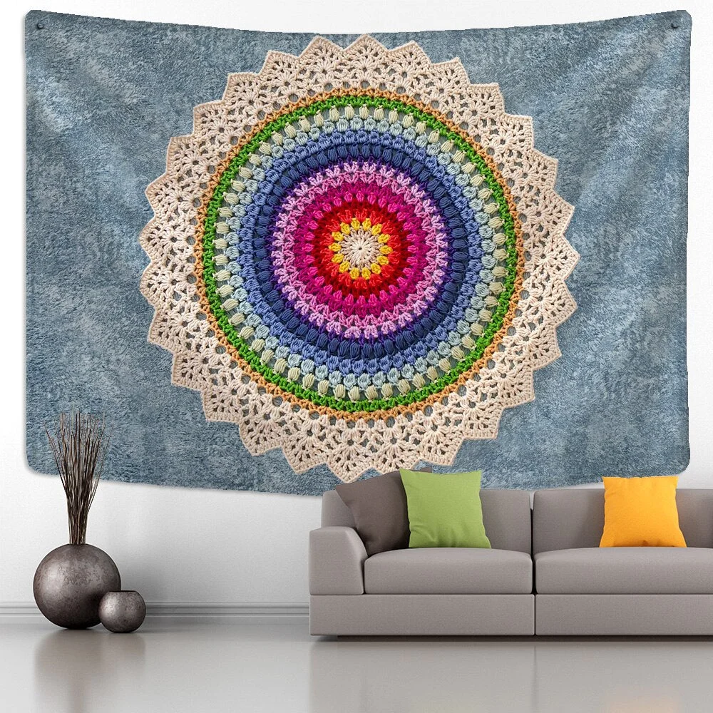 Large Indian Mandala Tapestry Wall Hanging Mat Yoga Polyester Thin Beach Shawl Mat Blanket Blanket Bohemian Tapestries