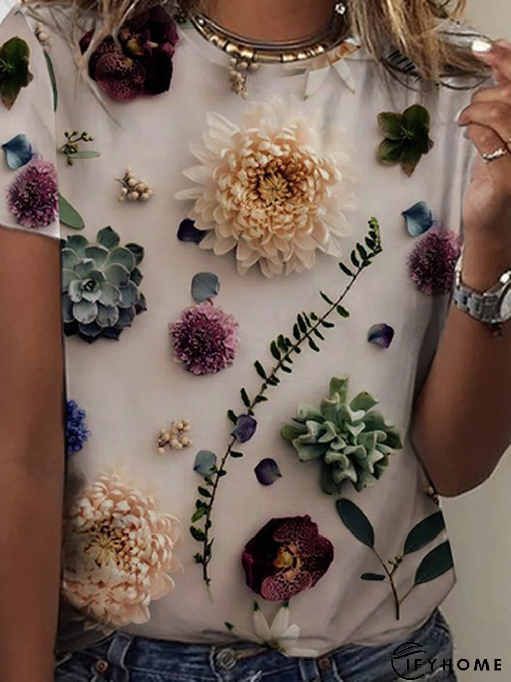 Casual Floral Loose T-Shirt | IFYHOME