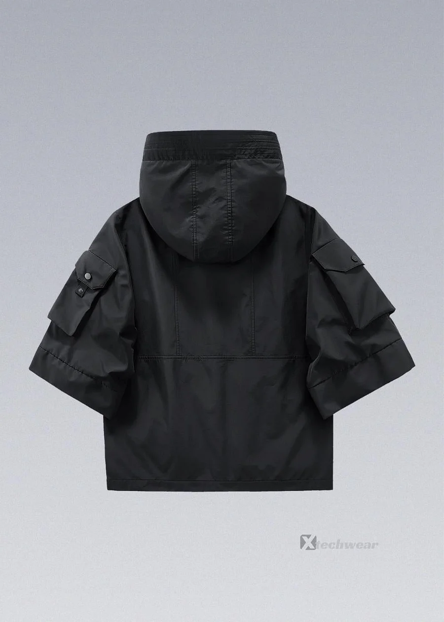 TOWER SLEEVE BLOUSON ブラック LOUVER STAND-UP COLLAR BLOUSON