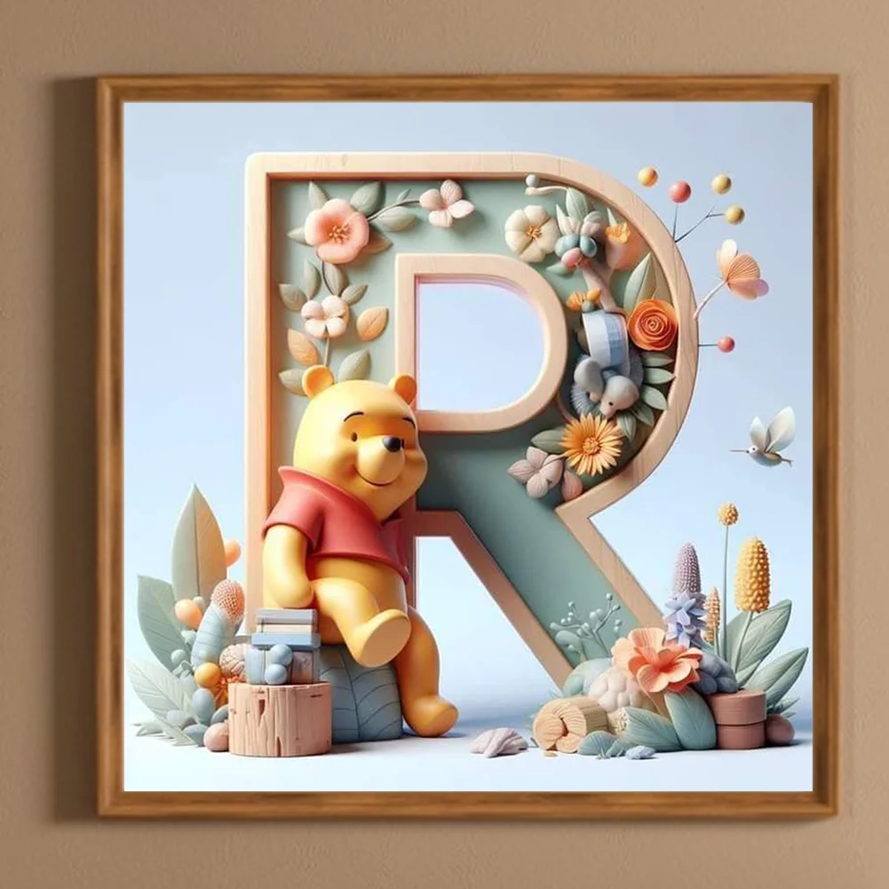 Full Round Diamond Painting 30*30cm - Winnie The Pooh'S 26 Letters R