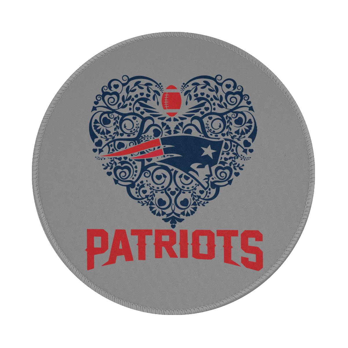 New England Patriots Heart Gaming Round Mousepad for Computer Laptop