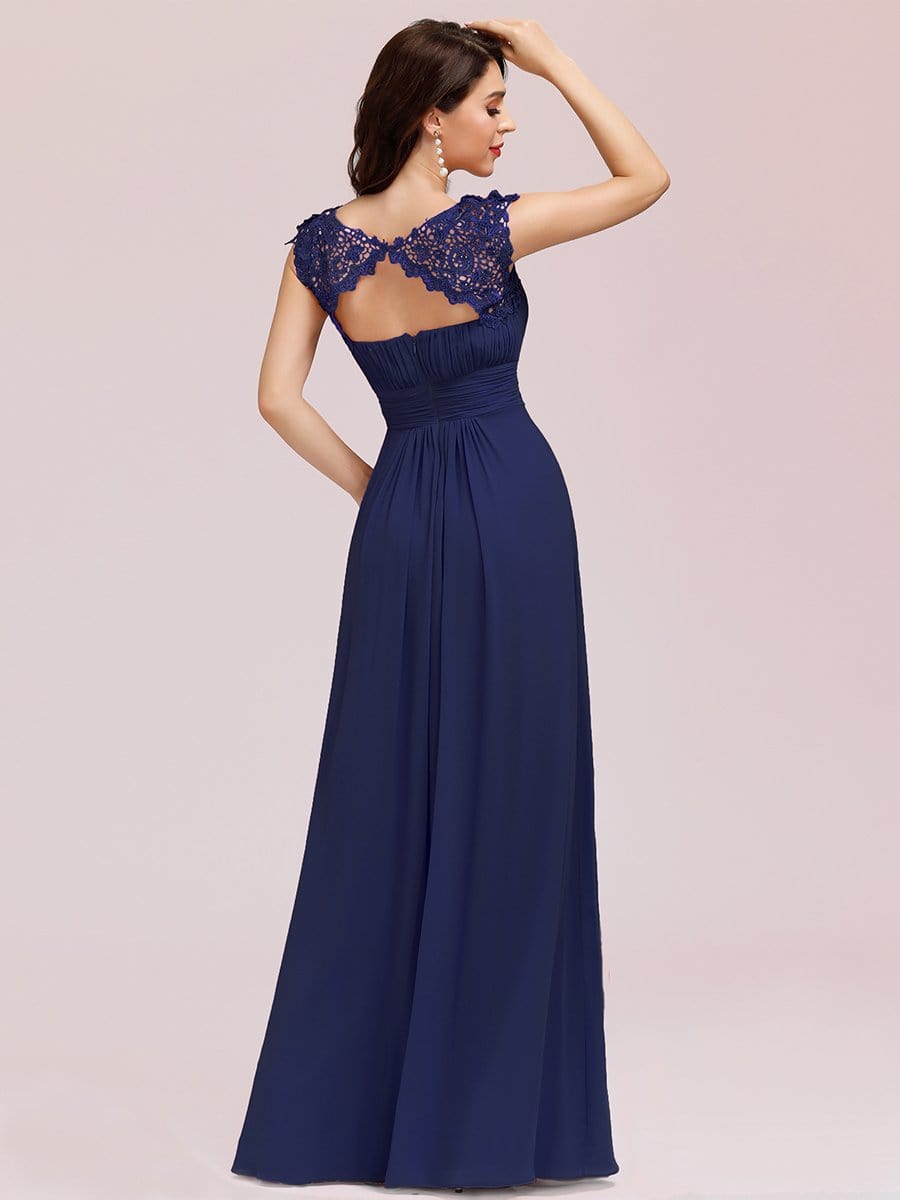 Sophisticated Lace Detail Evening Gown