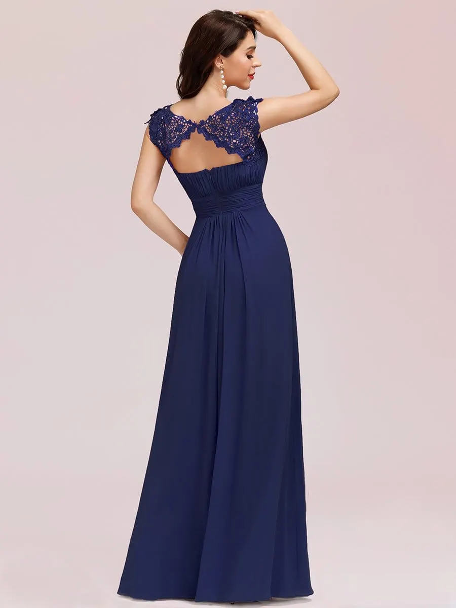 Sophisticated Lace Detail Evening Gown