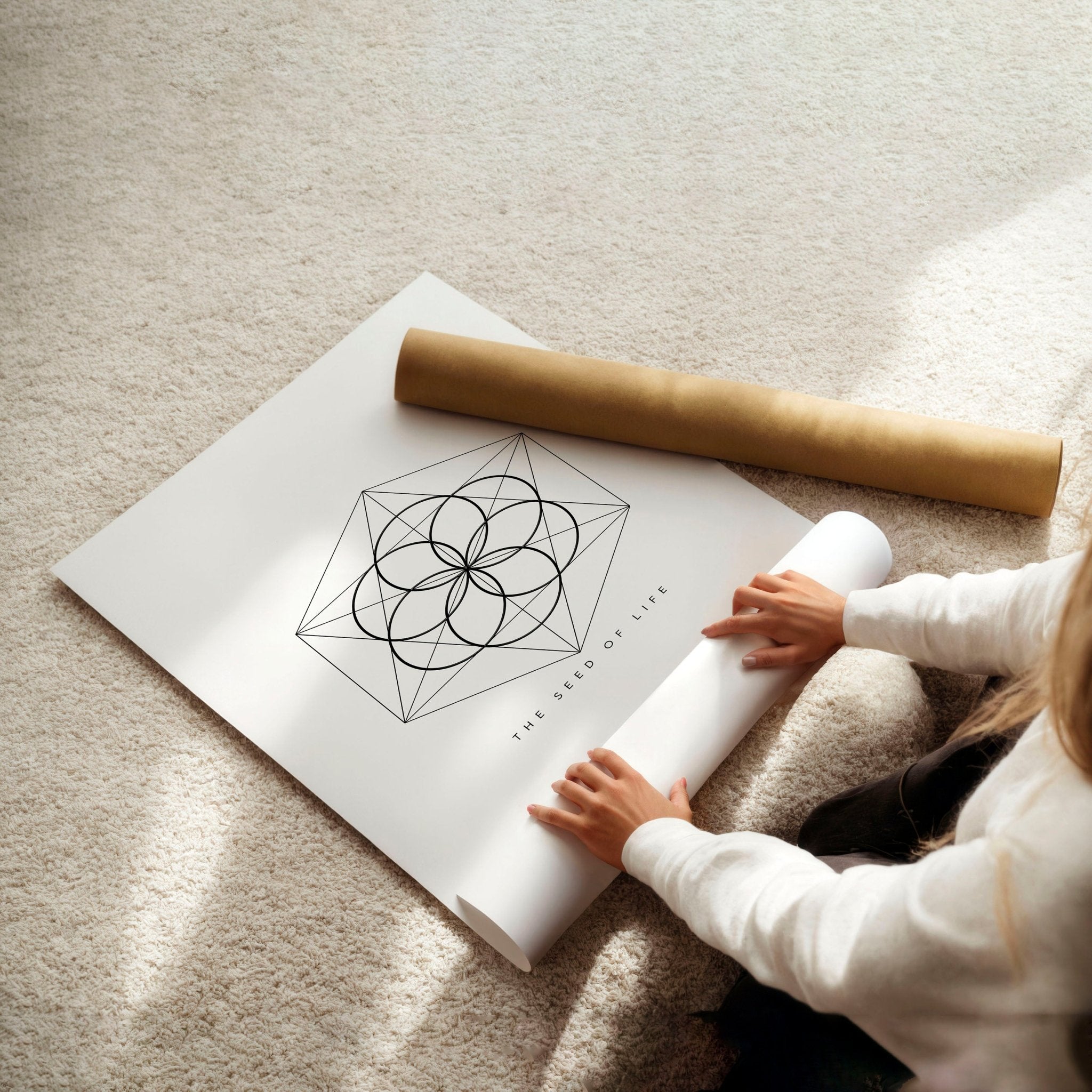 Canvas Pictures For Living Room | Set of 3 Sacred Geometry Wall art Prints everthome