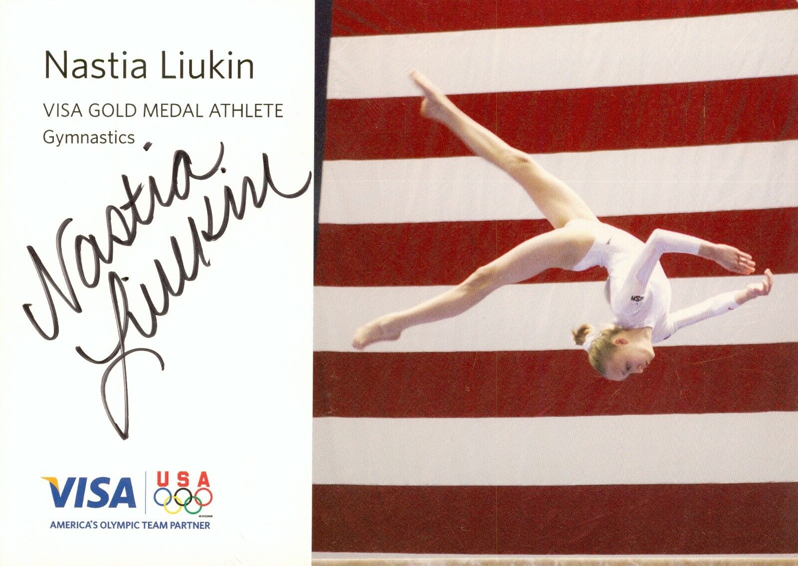 Nastia Liukin Signed Photo Poster painting Card Artistic Gymnastics Autograph Memorabilia + COA