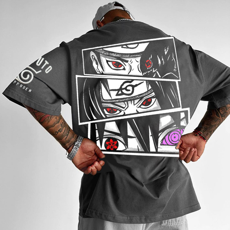 Oversized "Naruto" Graphic Casual T-shirt