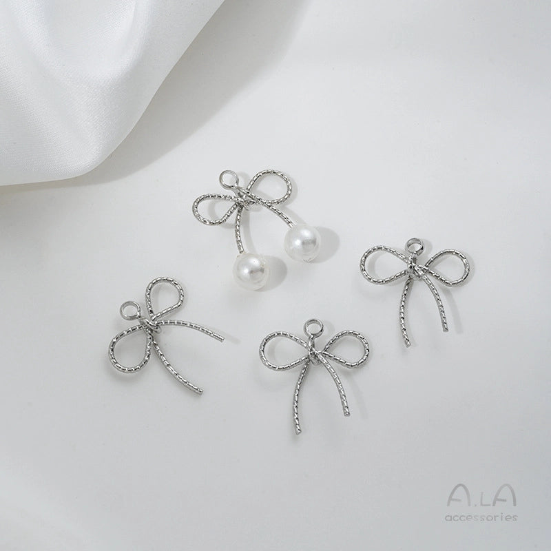 1 Piece 35 * 43mm 35 * 45mm Copper 14K Gold Plated Bow Knot Polished Pendant