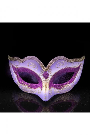 Children'S Fox Glitter Half Face Eyes Mask For Halloween Party Purple-elleschic