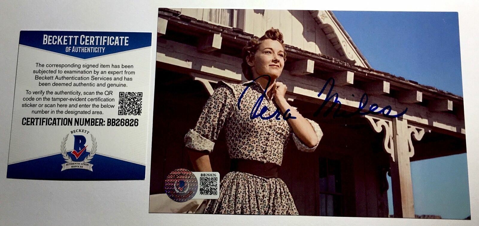 Vera Miles Signed 4x6 Photo Poster painting Beckett BAS COA Psycho Lila Crane Autograph Auto AU