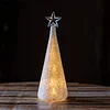 Table Top Christmas Trees Lamp LED Lighted Glass Christmas Trees Night Light Battery Operated for Centerpieces Window Tabletop Mantel