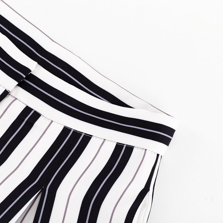 Ootddress High Waist Zebra Printed Women's Pants Fashion Loose Patchwork Wide Leg Trousers Contrast Casual Pocket Flared Trousers