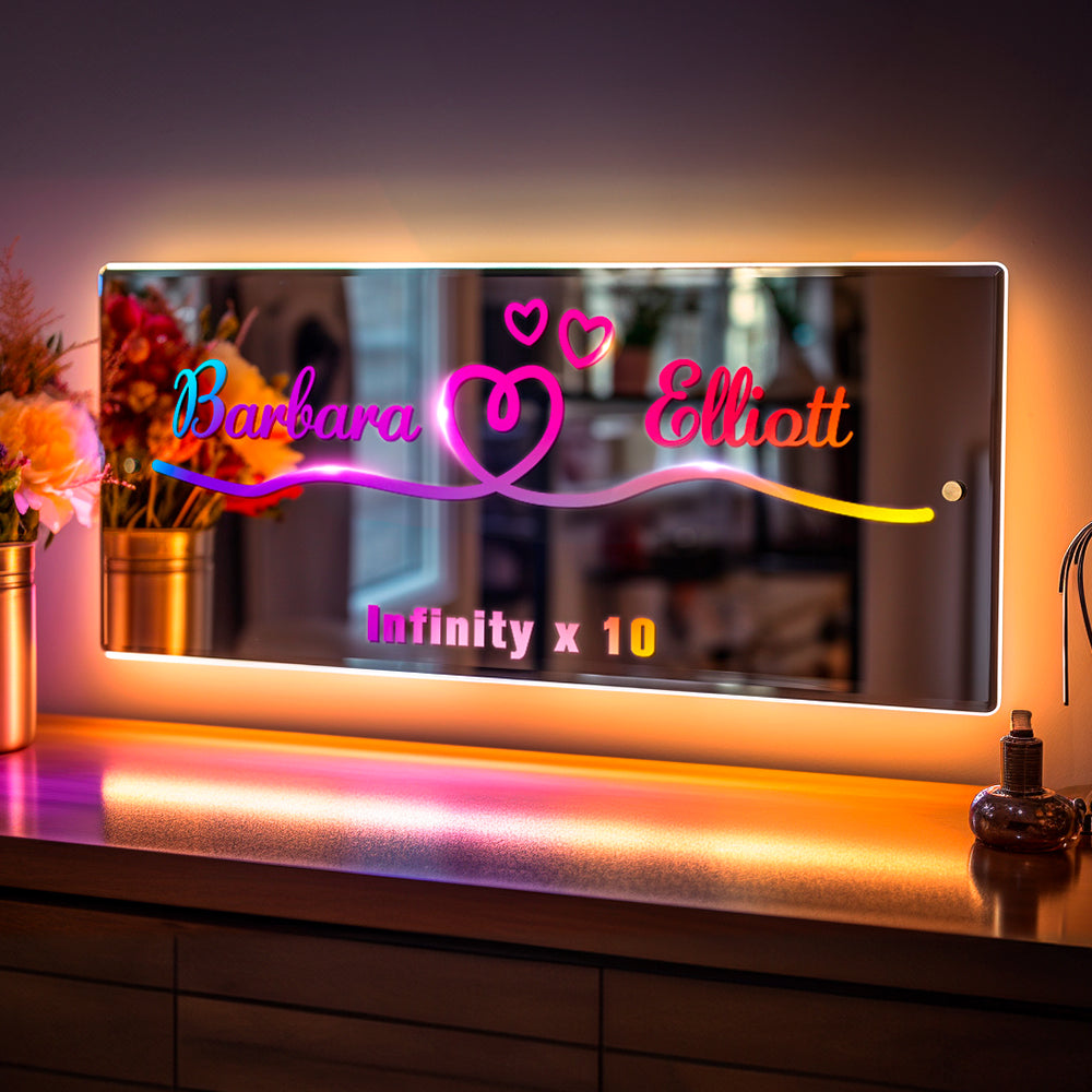 Loveyoufancy Custom Mirror Night Light Anniversary Gifts for Lovers Special Gift