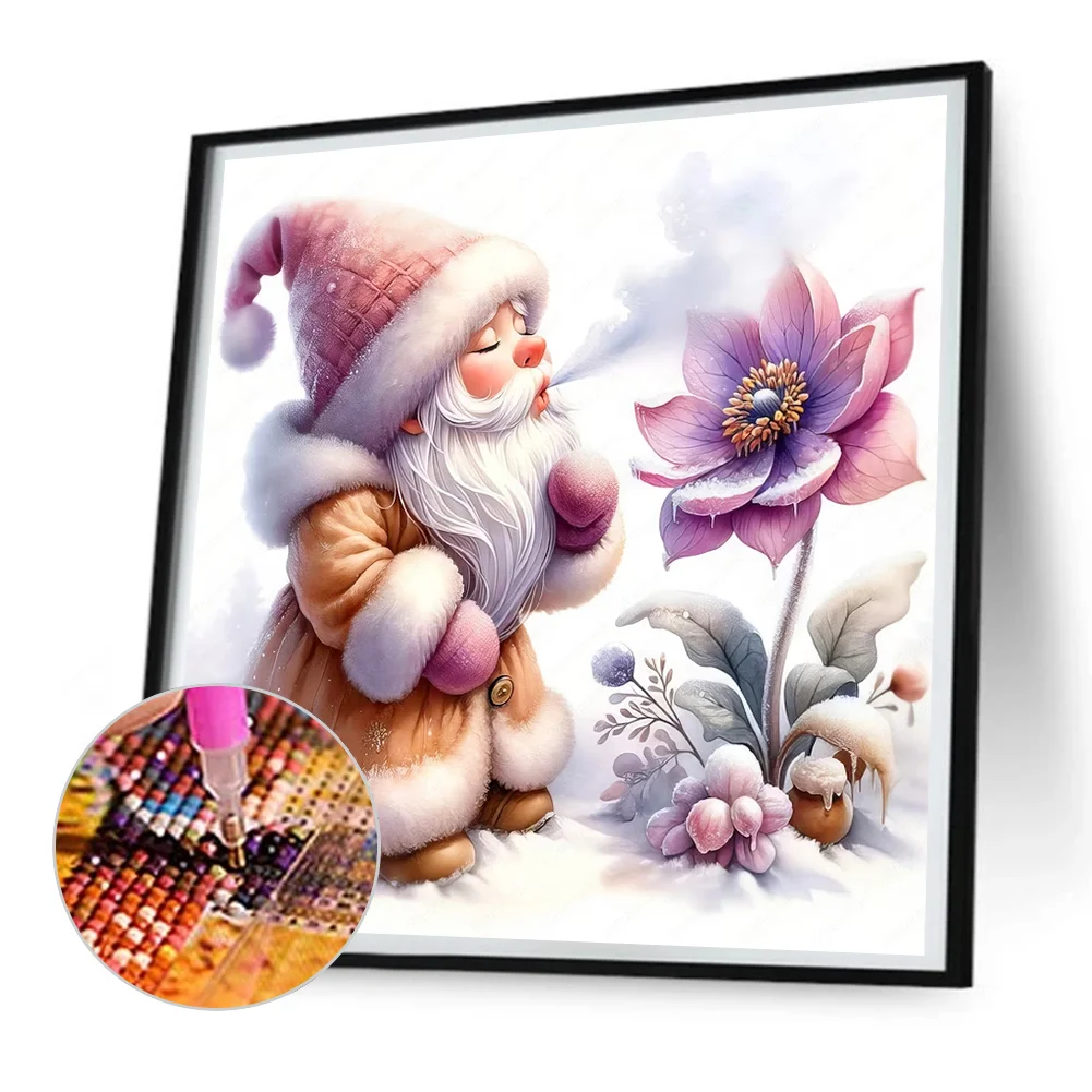 Diamond Painting - Full Round Drill - Christmas Gnome(Canvas|30*30cm)