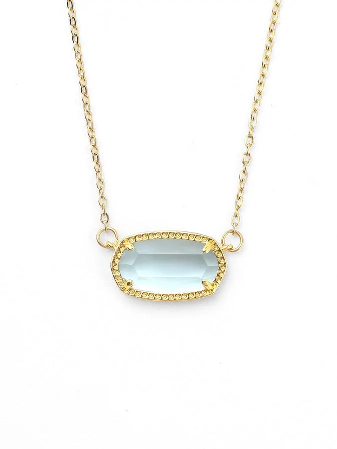 Oval Birthstone Pendant Necklace