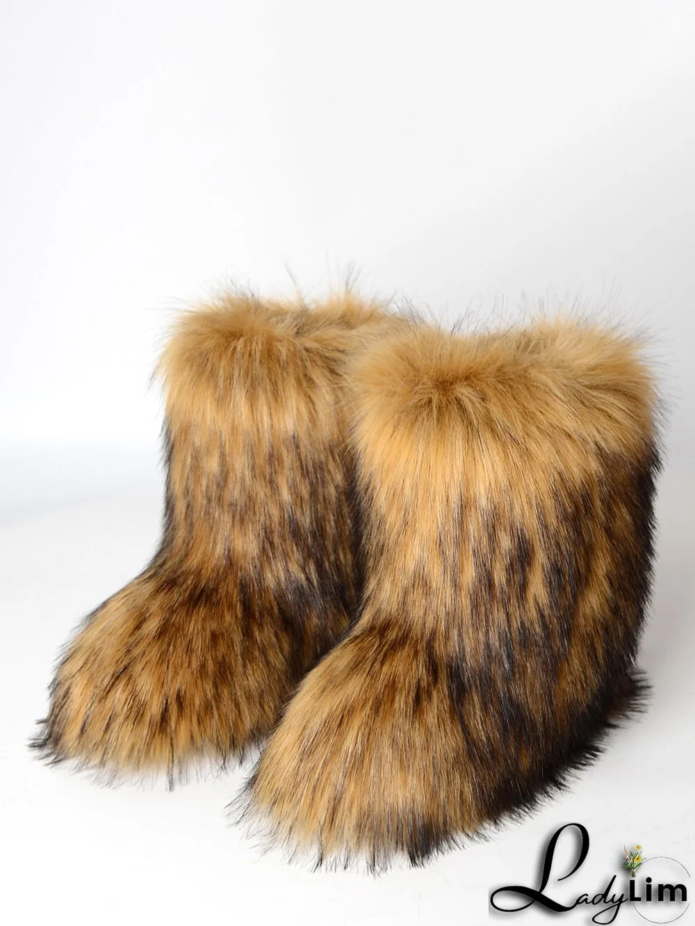 Daily Plush Round Toe Faux Fur Flat Snow Boots