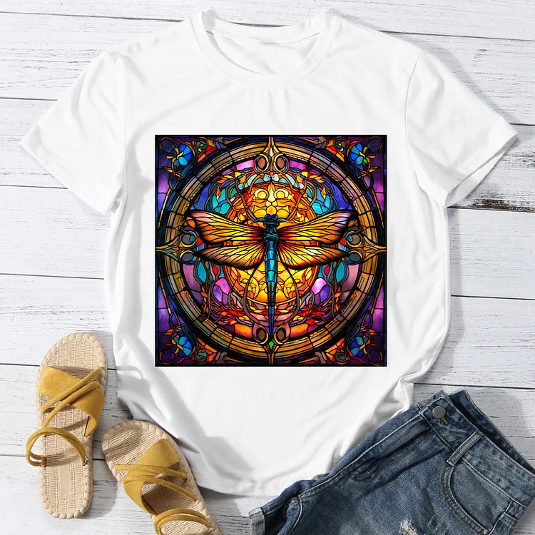 Church Cryptic Dragonfly Women Round Neck T-shirt - BSTCA0070