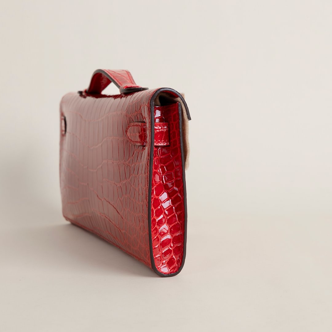 Kelly cut Shiny Porosus Crocodile 95 Braise GHW