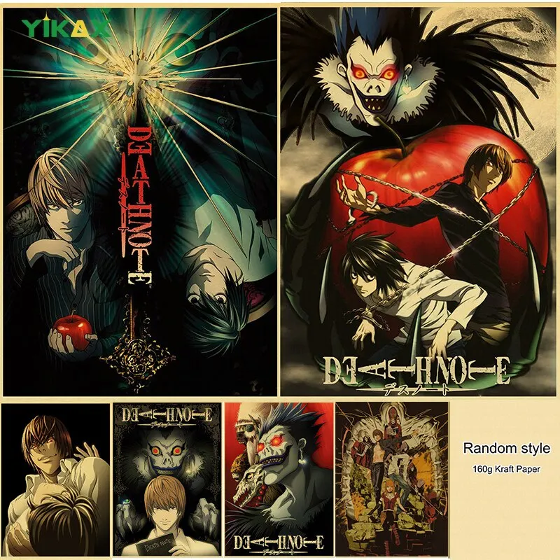 Pinterest Death Note Poster Nigikala Anime Death Note Posters Manga Ryuk Retro Kraft Paper Sticker ...