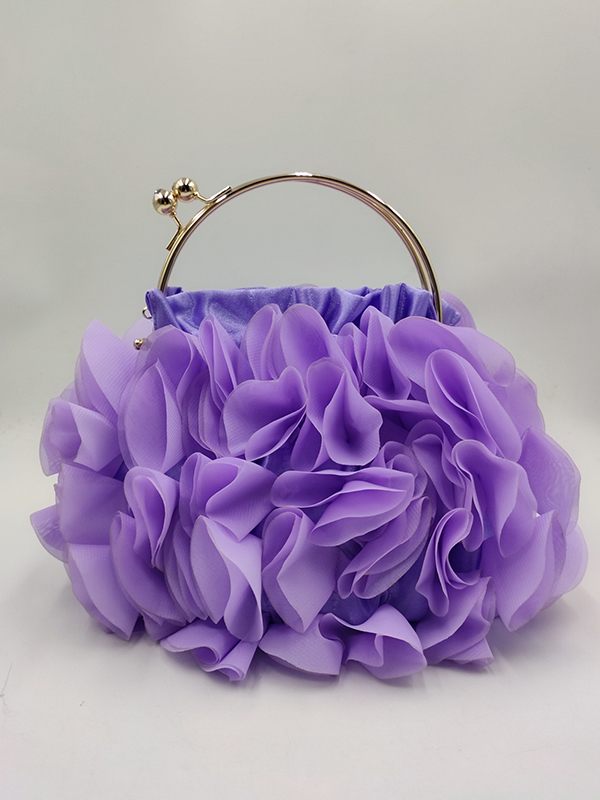 Three-Dimensional Flower Handbags PURPLE-One_size