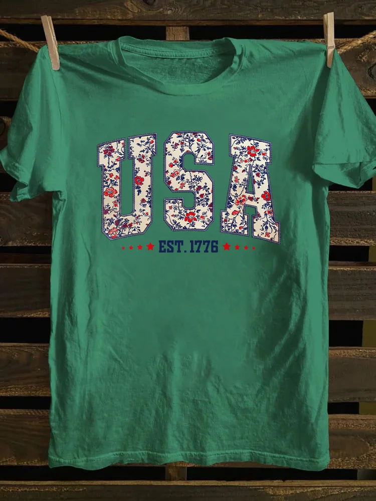 Floral USA T-shirt