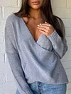 Loose  Casual Backless Knitting Sweatshirt