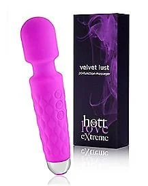 Pornhint Purple Velvet Waterproof 20-Function Multi-Speed Rechargeable Wand Massager 7 Inch - Hott Love Extreme