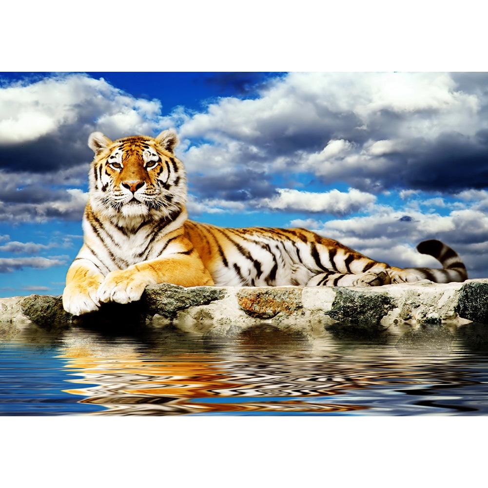 

40*30CM - Round Drill Diamond Painting - Tiger, 501 Original
