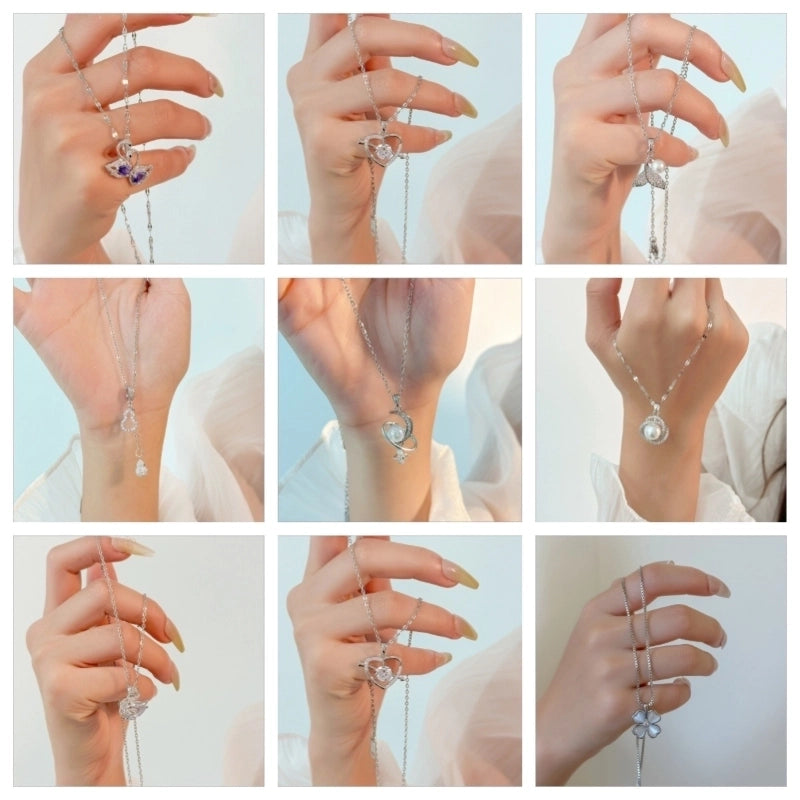 2 Pieces Minimalist Classic Style Geometric Titanium Steel Plating Pendant Necklace