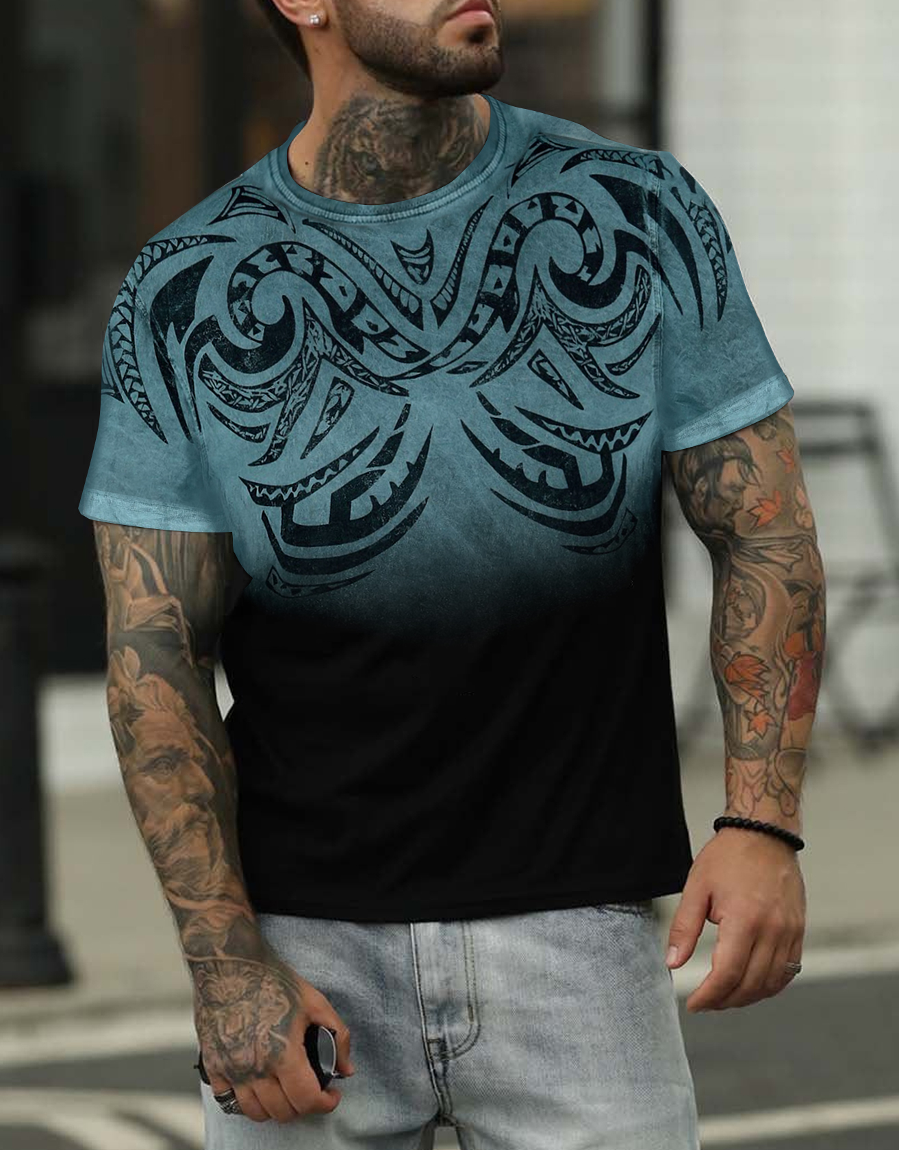 Viking Digital Print 3D Printed T-shirt / TECHWEAR CLUB / Techwear
