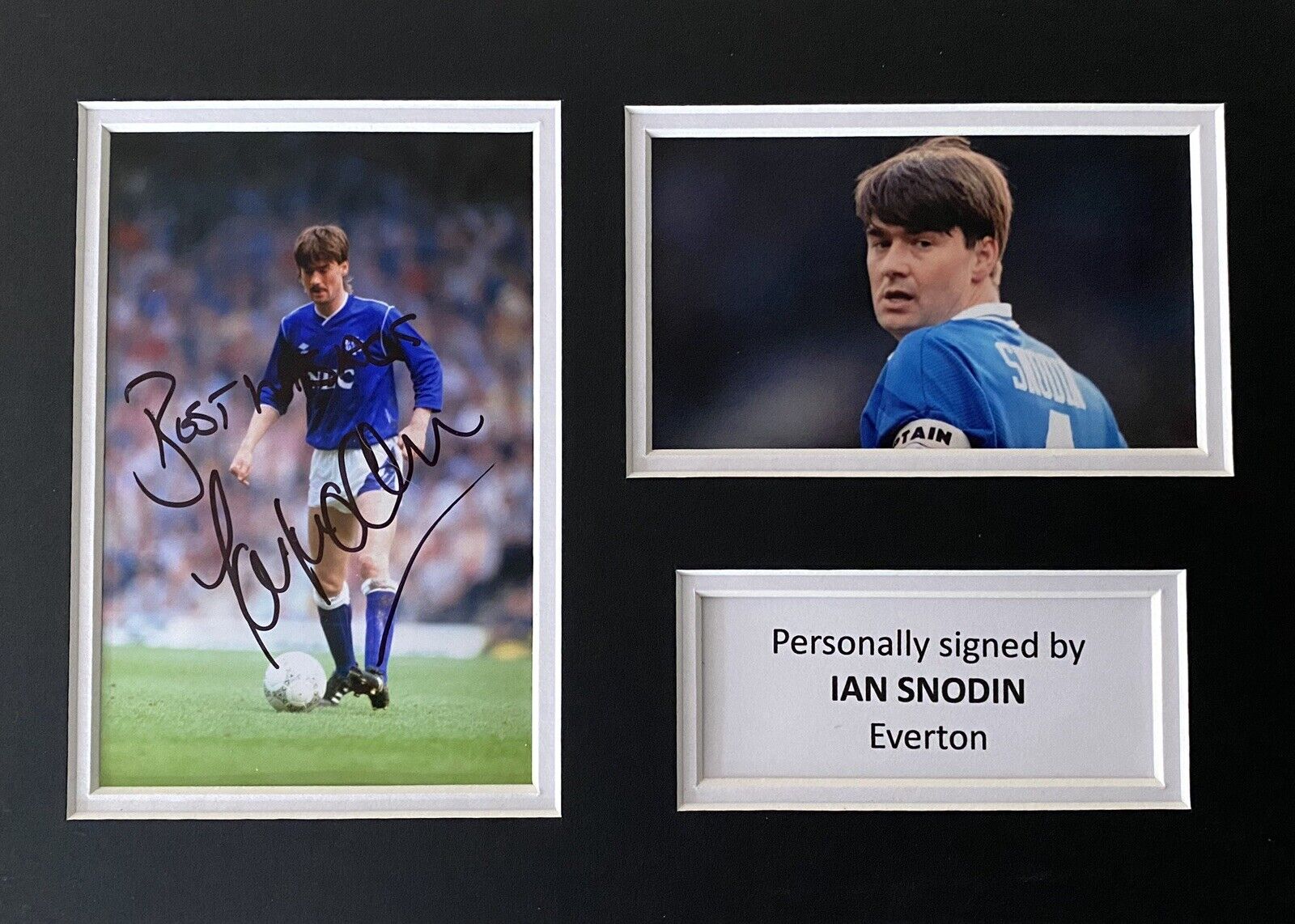 Ian Snodin Genuine Hand Signed Everton Photo Poster painting In A4 Mount Display