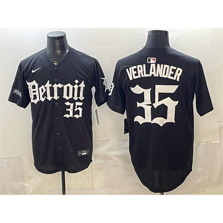 Youth Detroit Tigers #35 Justin Verlander Black "Motor Gothic Edition" Vapor Premier Limited Stitched Baseball Jersey