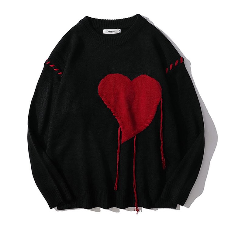 Girlfriend Boyfriend Love Heart Pattern Sweater - Modakawa Modakawa